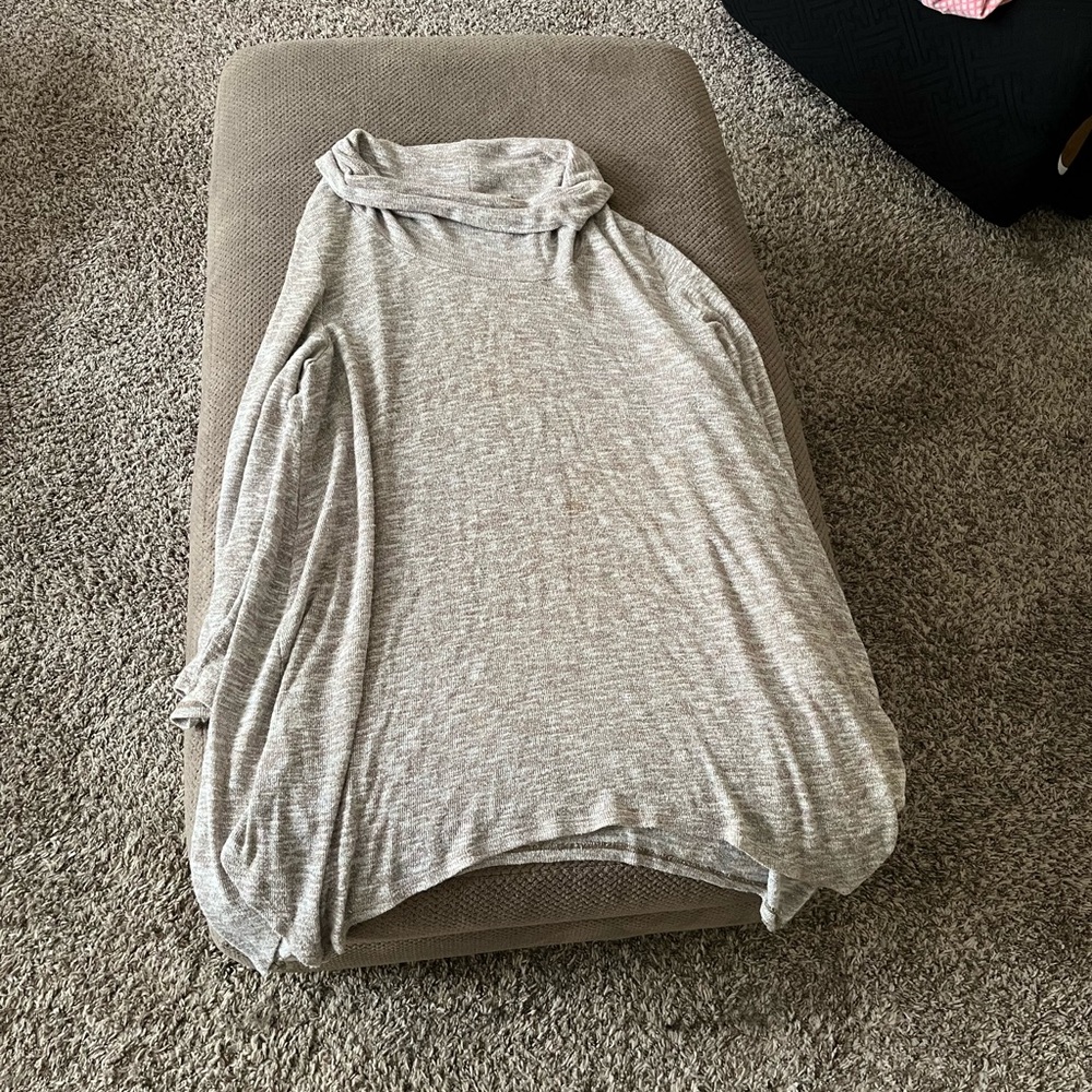 Gray Cowl Neck Sweater